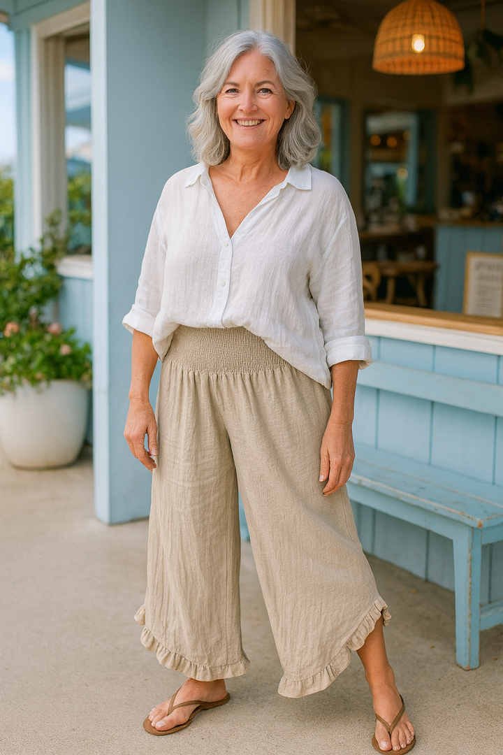 Tavina | Cotton-Linen Ease Pants
