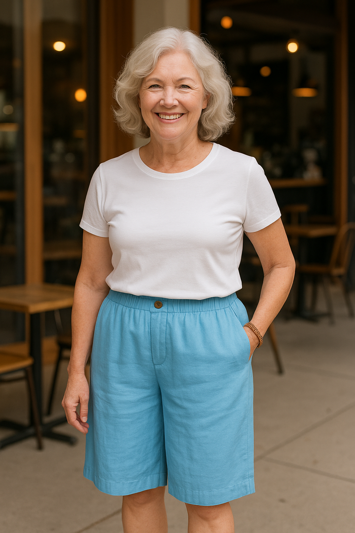 Hazel | Linen Comfort Shorts - Flattering coverage. Perfect warm-weather fit