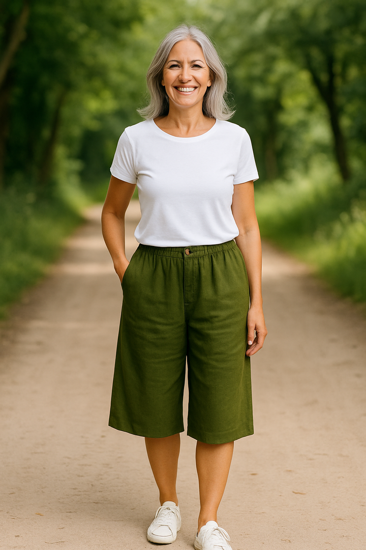 Hazel | Linen Comfort Shorts - Flattering coverage. Perfect warm-weather fit