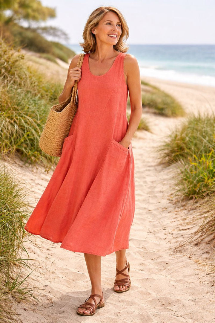 Elara | Effortless Cotton Pocket Dress — Cool, Relaxed & Beautifully Easy (S-5XL)