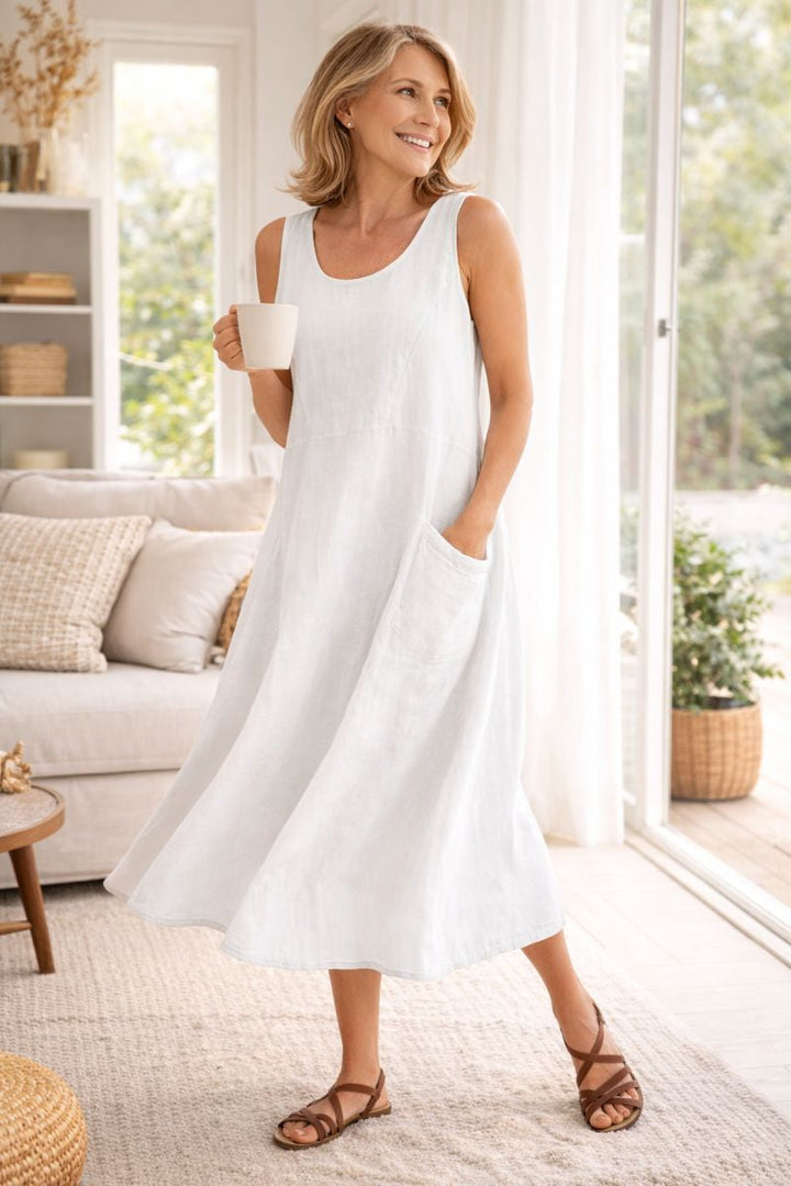 Elara | Effortless Cotton Pocket Dress — Cool, Relaxed & Beautifully Easy (S-5XL)