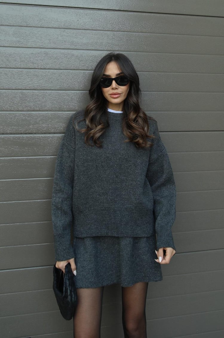 Esme |  A cozy sweater and a flowy flattering skirt