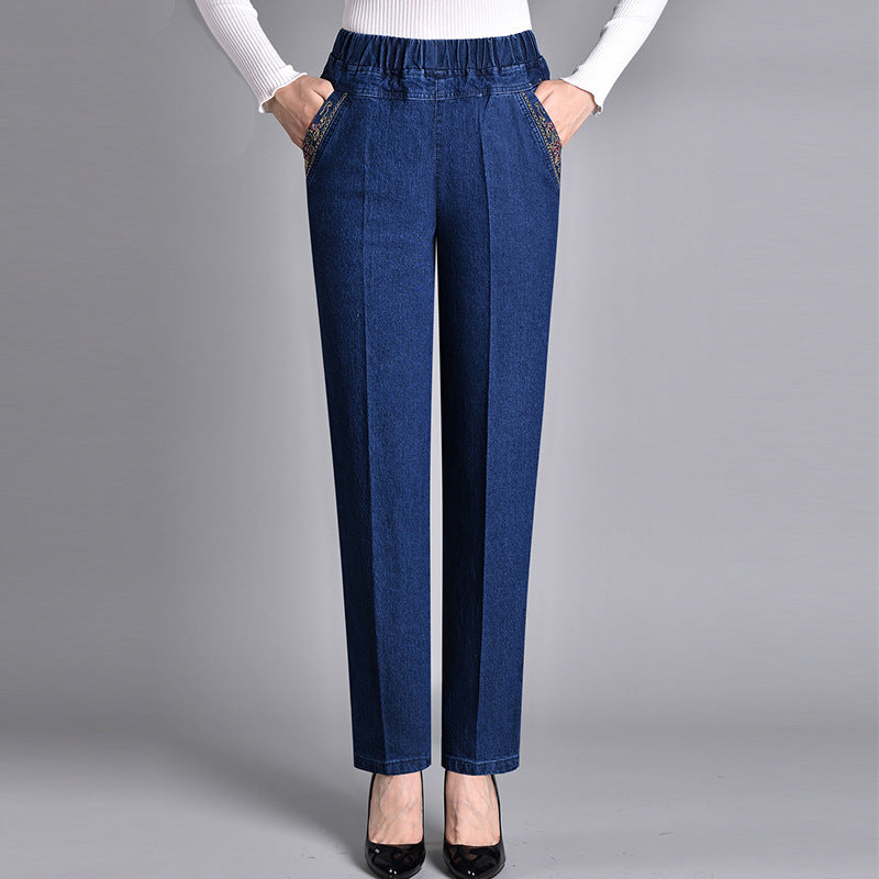 Bianca | Comfort Straight-Leg Pants with Elastic Waist
