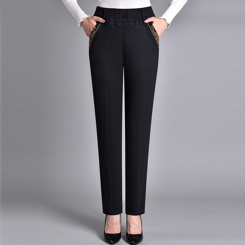 Bianca | Comfort Straight-Leg Pants with Elastic Waist